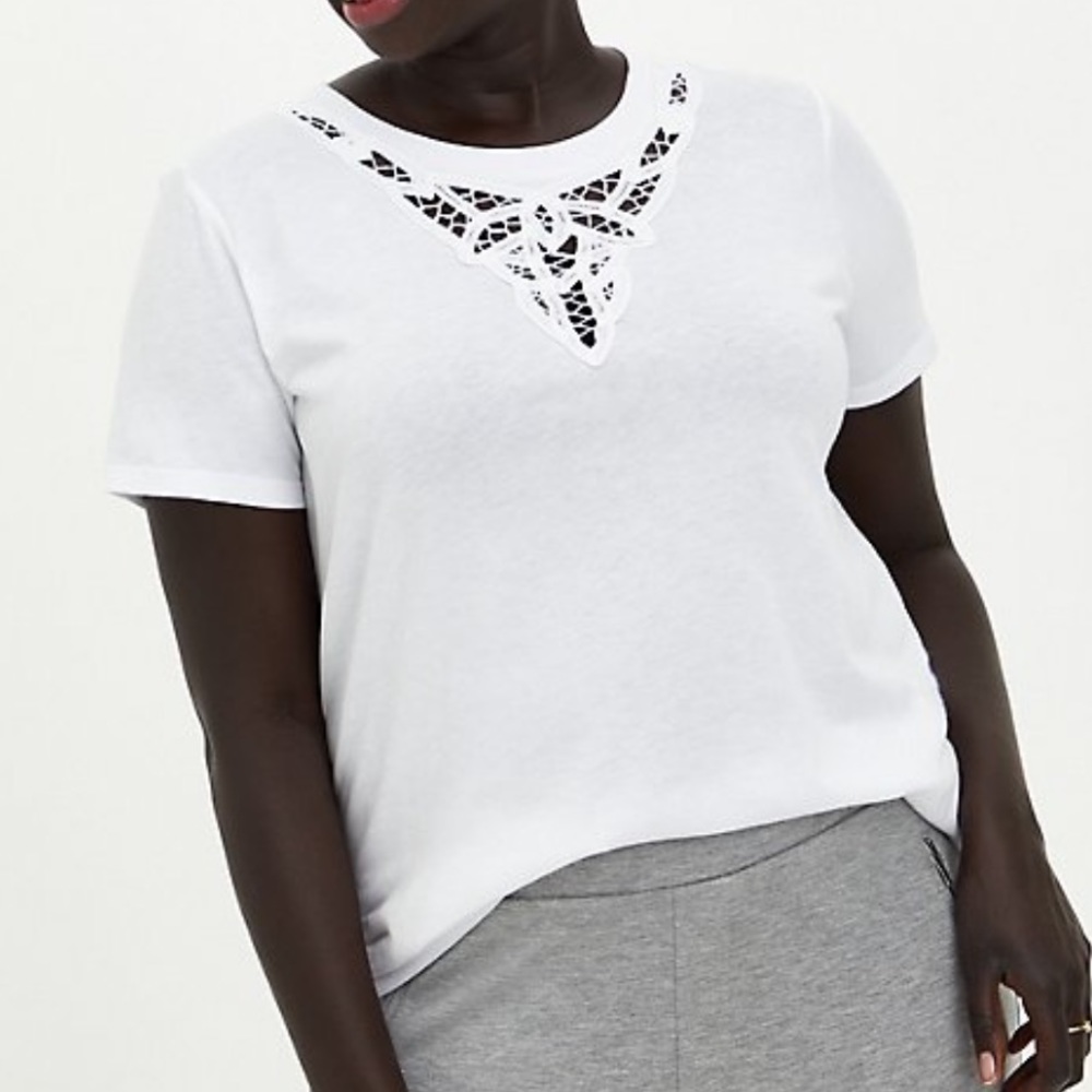 White Embroidered Tee - Picture 3 of 8